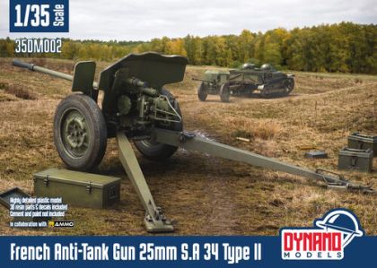 1:35 French Anti-Tank Gun 25mm S.A 34 Type II Standard Version