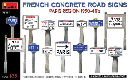 1:35 FRENCH CONCRETE ROAD SIGNS. PARIS REGION 1930-40’s