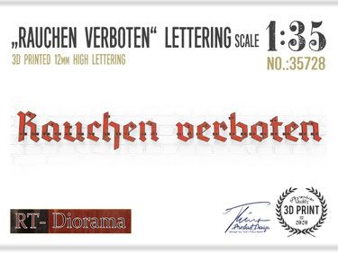 1:35 Letters Set Rauchen Verboten