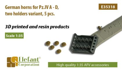 1:35 German horns for Pz.IV A - D, two holders variant, 5 pcs.