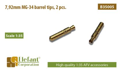 1:35 7,92mm MG-34 barrel tips, 2 pcs.