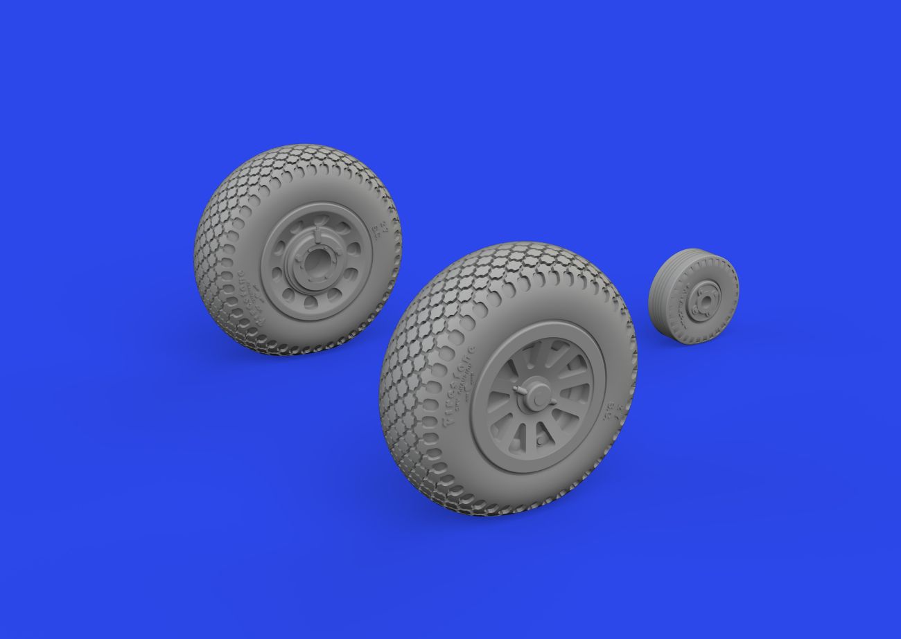 1:72 P-51D Mustang wheels cross tread
