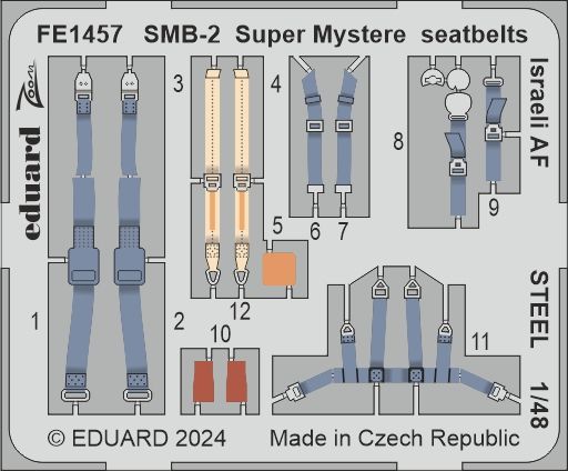 1:48 SMB-2 Super Mystere seatbelts Israeli AF STEEL