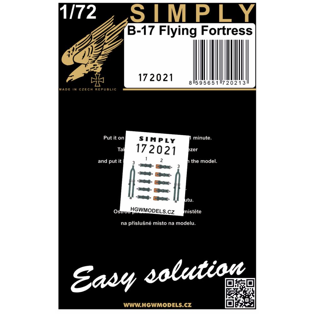 1:72 B-17 FLYING FORTRESS (GREEN) - SEATBELTS