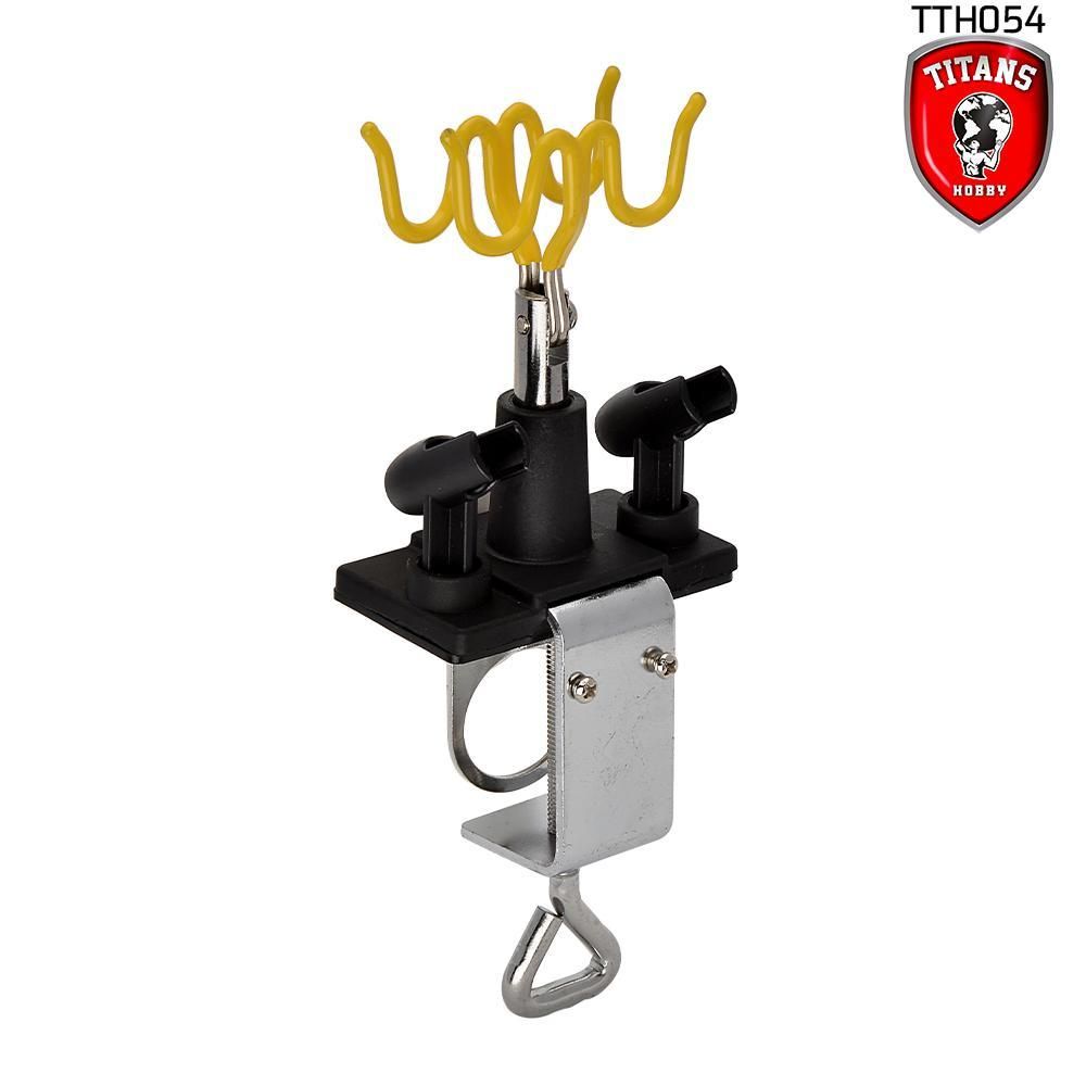 Airbrush Holder for 4 airbrushes with clamp and bracket for air regulator