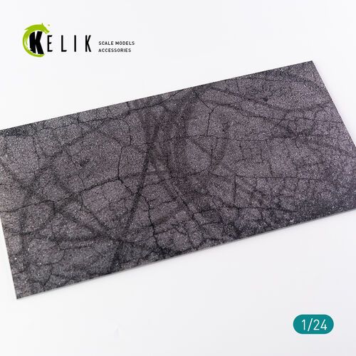 1:24 Cracked Asphalt Base - Acrylic 3mm (180mm x 357mm) (210g)