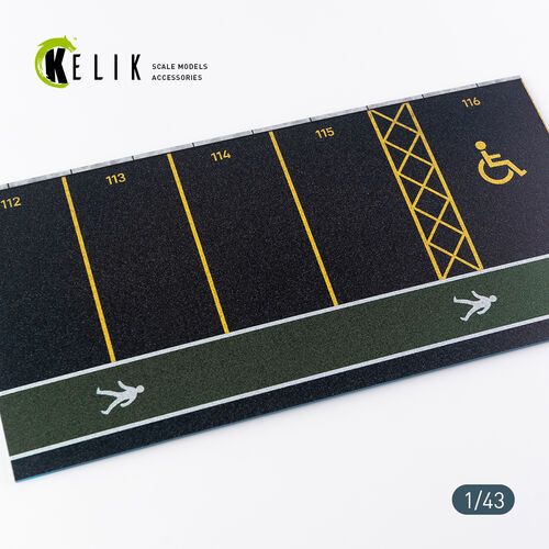 1:43 Supermarket Parking Type 1 Base - Acrylic 3mm (180mm x 357mm) (210g)