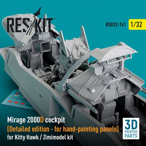1:32 Mirage 2000D Cockpit (Detailed Edition) For Kitty Hawk / Zimimodel Kit (3D Printed)