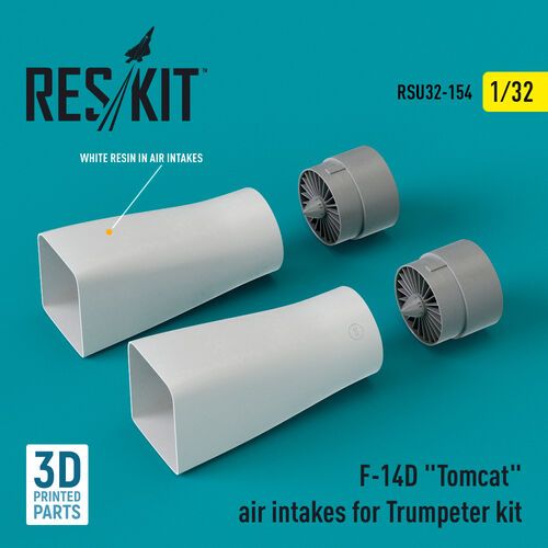 1:32 F-14D 'Tomcat' Air Intakes For Trumpeter Kit (3D Printed)