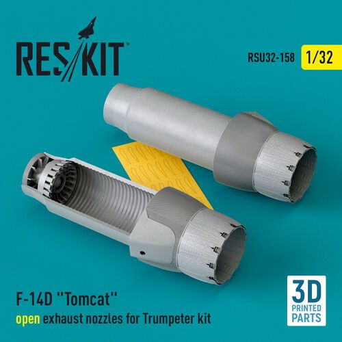 1:32 F-14D 'Tomcat' Open Exhaust Nozzles For Trumpeter Kit (3D Printed)