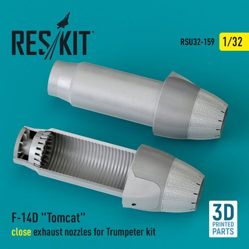 1:32 F-14D 'Tomcat' Close Exhaust Nozzles For Trumpeter Kit (3D Printed)