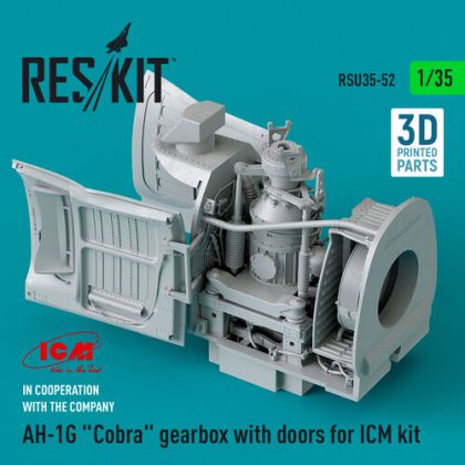 1:35 AH-1G 'Cobra' Gearbox With Doors For ICM Kit (3D Printed)