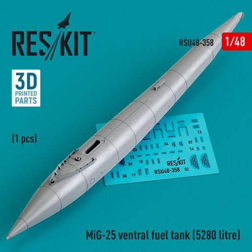 1:48 MiG-25 Ventral Fuel Tank (5280 Litre) (3D Printed)