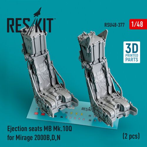 1:48 Ejection Seats MB Mk.10Q For Mirage 2000B, D, N (2pcs) (3D Printed)