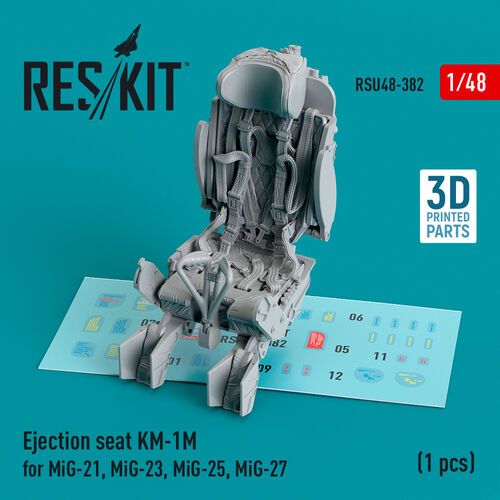 1:48 Ejection Seat KM-1M For MiG-21, MiG-23, MiG-25, MiG-27 (1pc) (3D Printed)