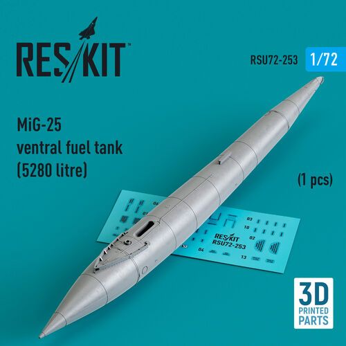 1:72 MiG-25 Ventral Fuel Tank (5280 Litre) (1pc) (3D Printed)