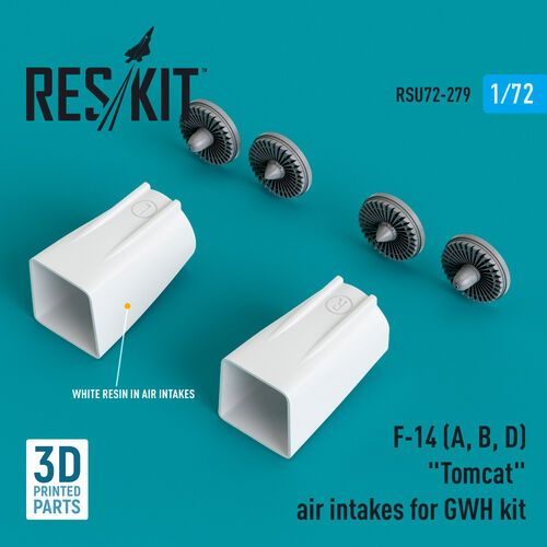 1:72 F-14 (A, B, D) 'Tomcat' Air Intakes For GWH Kit (3D Printed)