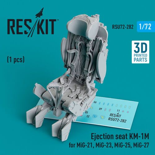 1:72 Ejection Seat KM-1M For MiG-21, MiG-23, MiG-25, MiG-27 (1pc) (3D Printed)