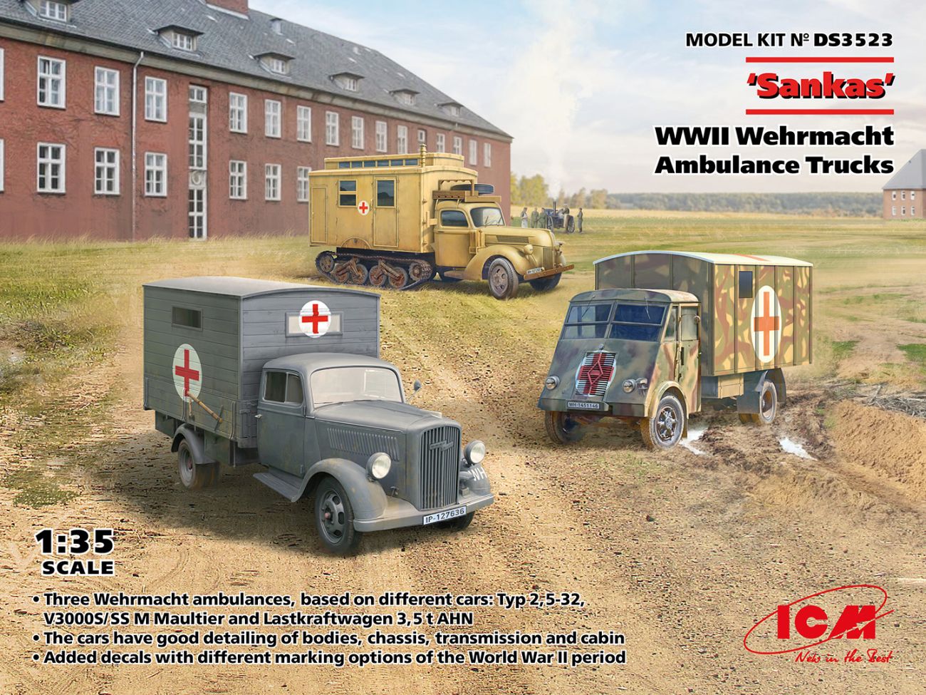 1:35 'Sankas' WWII Wehrmacht Ambulance Trucks