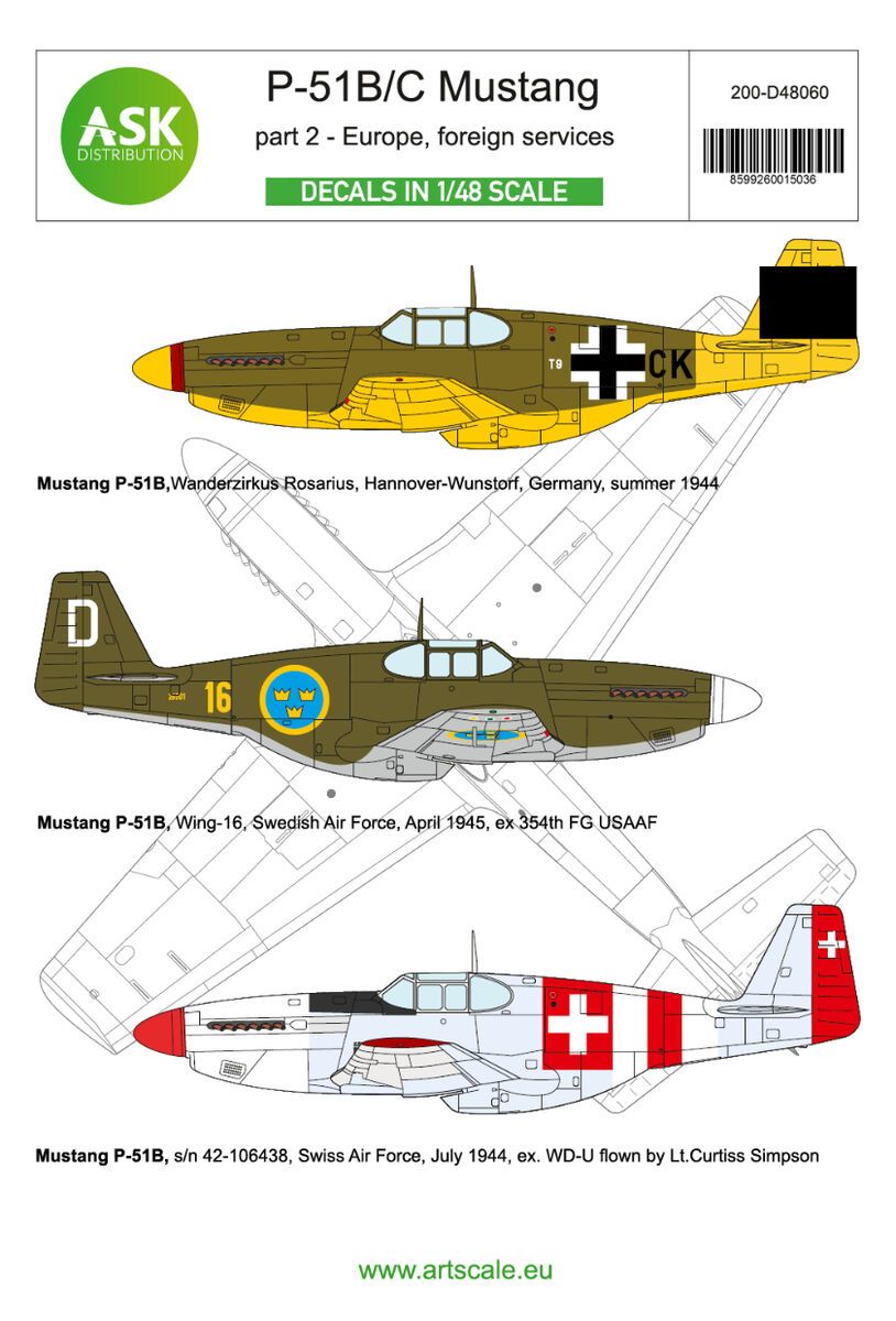 1:48 P-51B/C Mustangs part 2 - Over Europe in foreign services