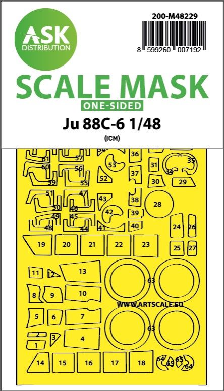 1:48 Ju 88C-6 one-sided express fit mask for ICM