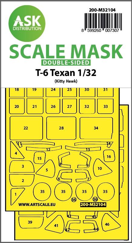 1:32 T-6 Texan double-sided express fit mask for Kitty Hawk