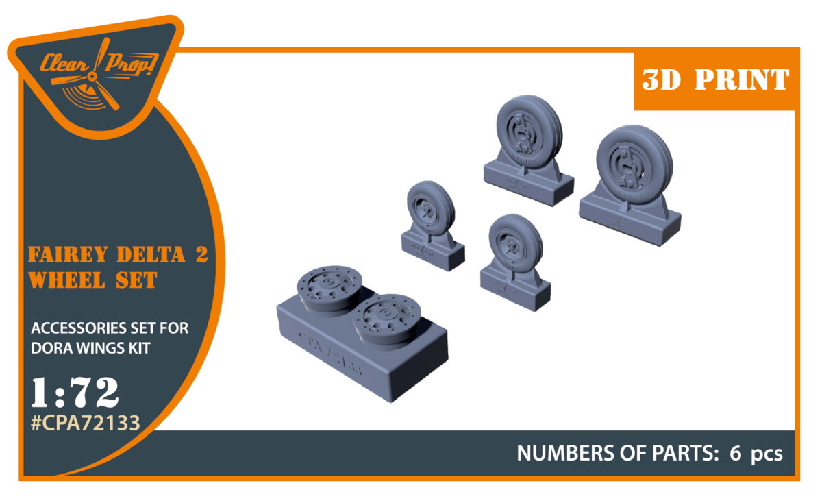 1:72 Fairey Delta 2 Wheel Set (For Dora Wings Kit)