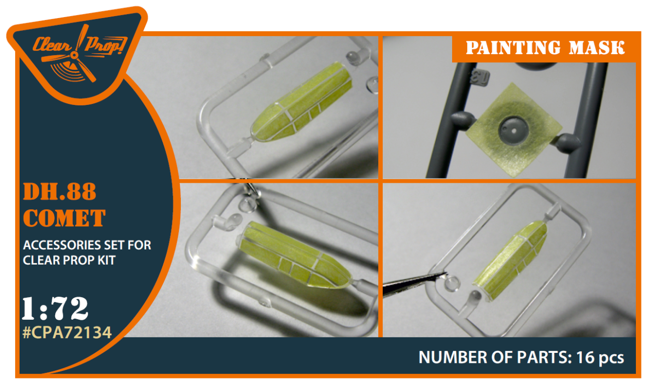 1:72 DH.88 Comet Painting Mask (For Clear Prop Kit)