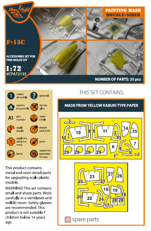 1:72 F-15C painting mask on