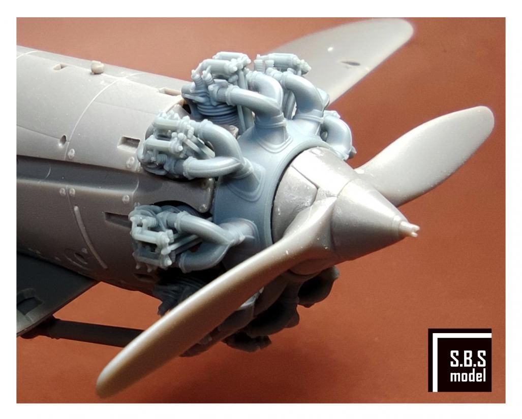 1:48 Bristol Bulldog engine upgrade set (without rocker covers)