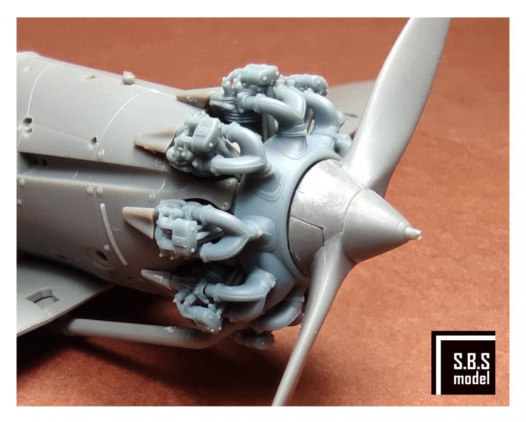 1:48 Bristol Bulldog engine upgrade set (with rocker covers)