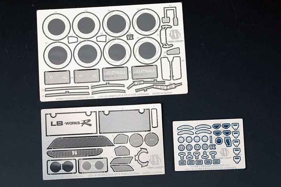 1:24 LB-Works R35 GTR Detail Set for Aoshima kit #054042 (PE+Metal parts+Metal Logo)