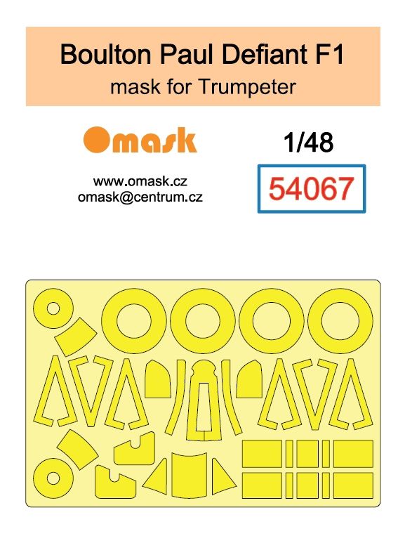 1:48 Boulton Paul Defiant F1 mask (for Trumpeter)