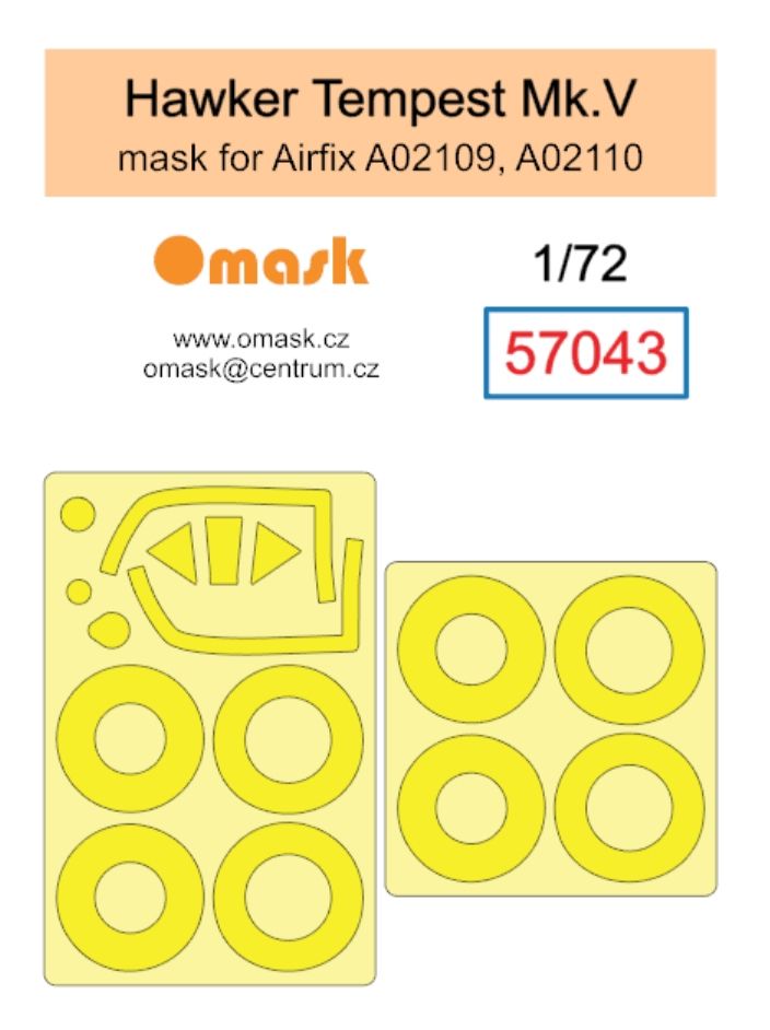 1:72 Hawker Tempest Mk.V mask (for Airfix)
