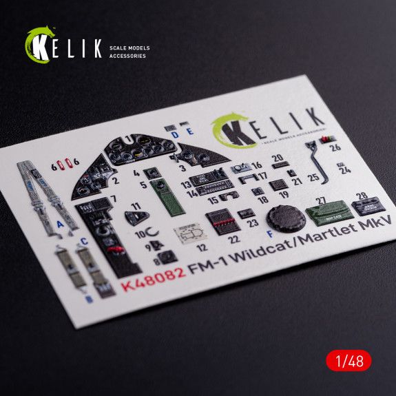 1:48 FM-1 WILDCAT/MARTLET MK.V INTERIOR 3D DECALS FOR TAMIYA KIT