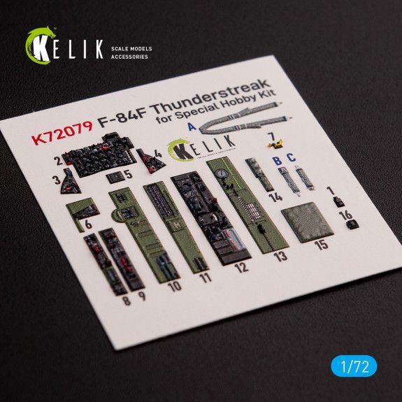 1:72 F-84F THUNDERSTREAK INTERIOR 3D DECALS FOR SPECIAL HOBBY KIT