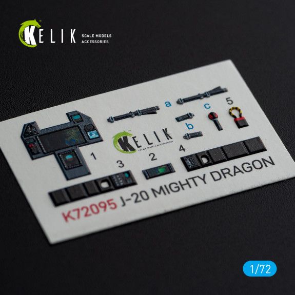 1:72 J-20 MIGHTY DRAGON - INTERIOR 3D DECALS FOR DREAM MODEL KIT