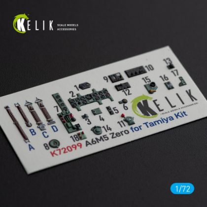 1:72 A6M5 ZERO - INTERIOR 3D DECALS FOR TAMIYA KIT