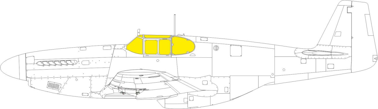 1:48 North-American P-51B/P-51C Mustang framed canopy
