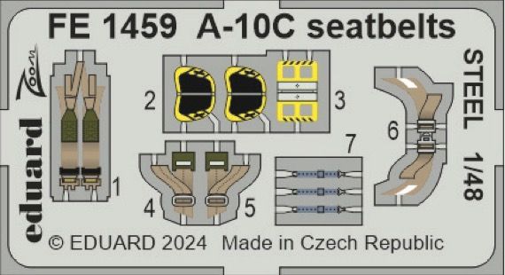 1:48 Fairchild A-10C Thunderbolt II seatbelts STEEL