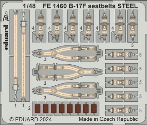 1:48 Boeing B-17F Flying Fortress seatbelts STEEL
