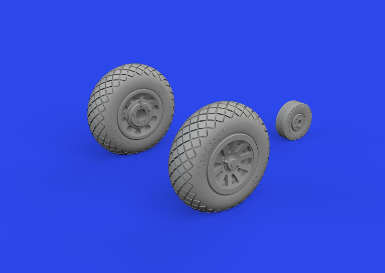 1:72 P-51D Mustang wheels block tread 2
