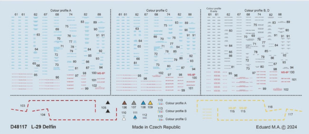 1:48 Aero L-29 Delfin stencils