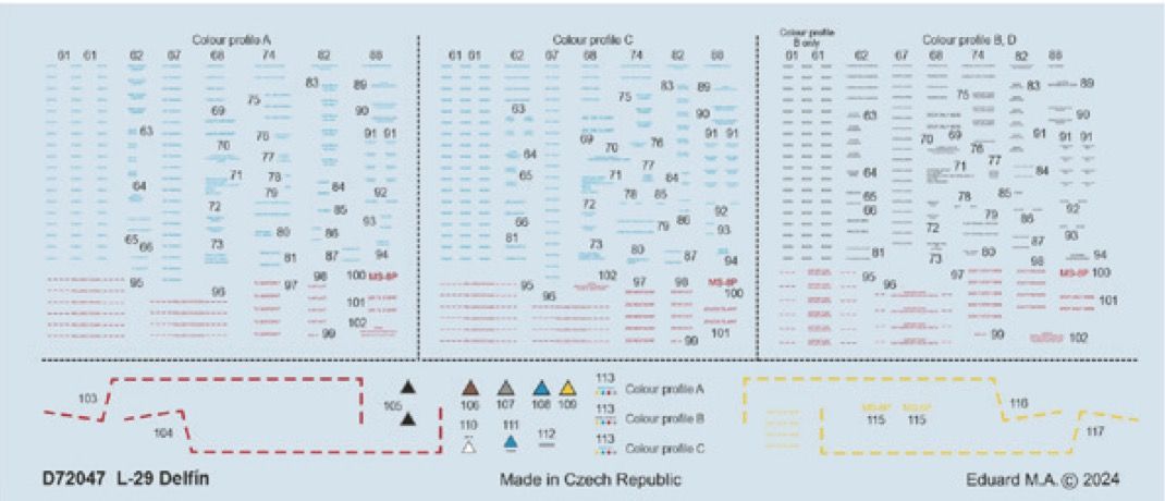1:72 Aero L-29 Delfin stencils