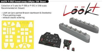 1:48 P-51B/P-51C Mustang framed canopy