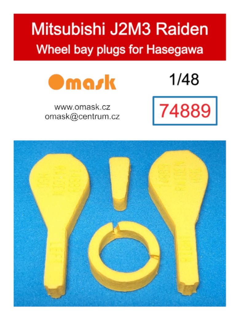 1:48 Mitsubishi J2M3 Raiden wheel bay plugs (for Hasegawa)