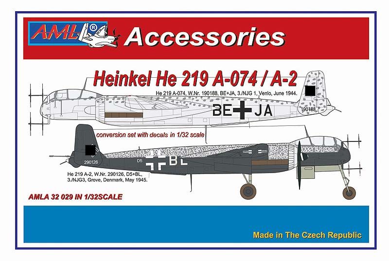 1:32 Heinkel He-219 A-074 or A-2 - The conversion set with decals (for Revell kits)
