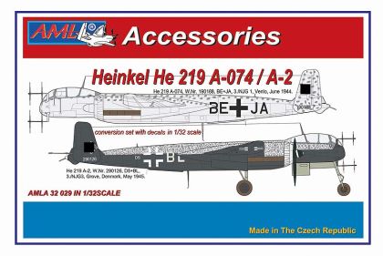 1:32 Heinkel He-219 A-074 or A-2 - The conversion set with decals (for Revell kits)