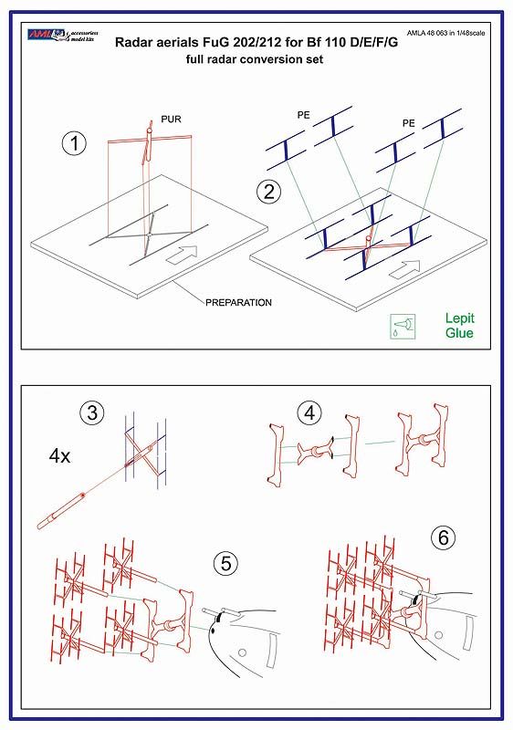 1:48 FuG 202/212 Radar aerials for the Messerschmitt Bf-110D/E/F/G