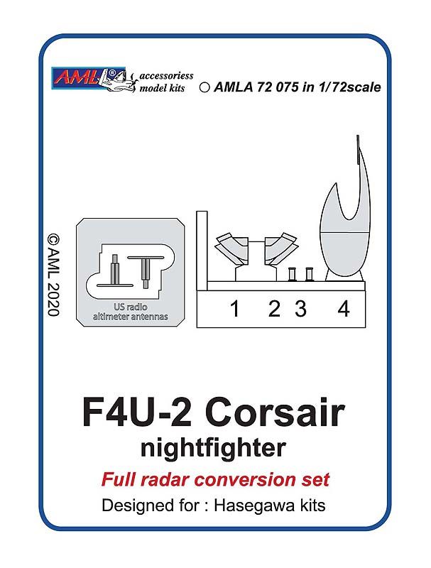 1:72 Vought F4U-2 Corsair - night fighter Full radar conversion set (for Hasegawa kits)